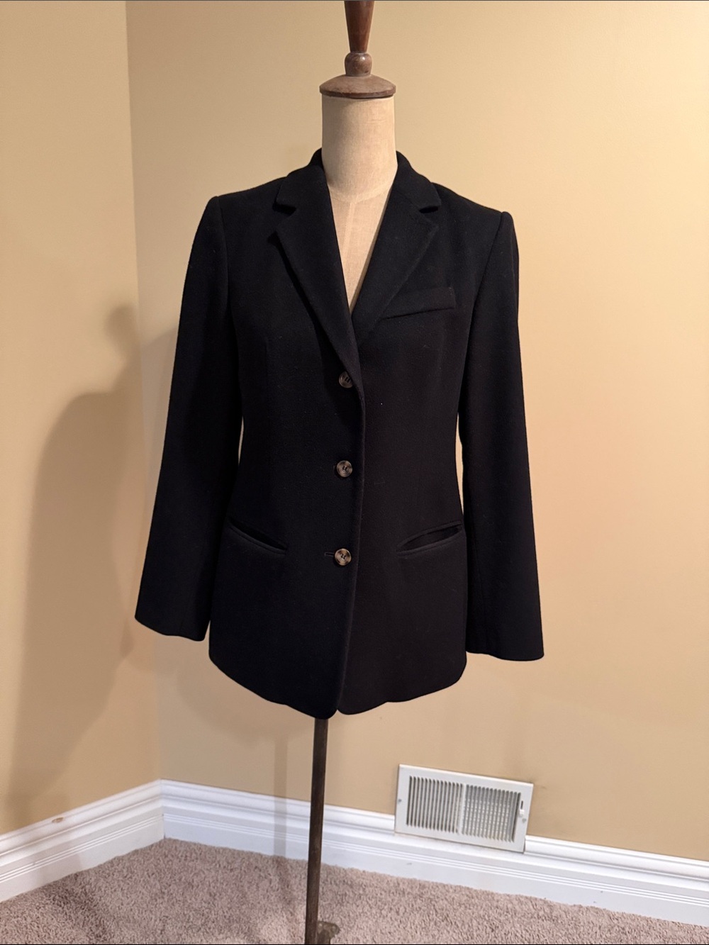 L.L. Bean Cashmere Blend Black Blazer Jacket